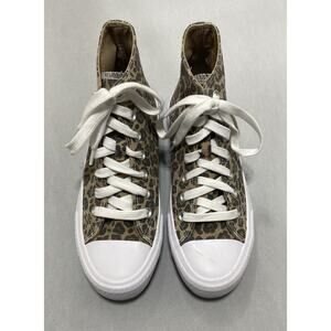 High Top Canvas Shoes No Boundaries Leopard Animal Print Sneakers Women's Sz 8
